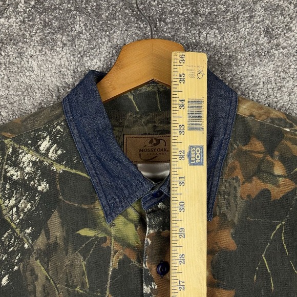 VTG Denim Shirt Men's XL Mossy Oak Blue Denim Camo Western Hunting Workwear - Picture 7 of 9